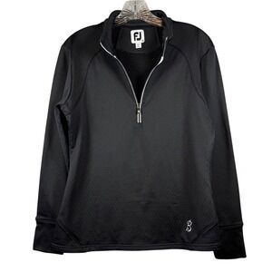 FootJoy X Barstool Sports Women's 1/4 Zip Pullover Performance, Black, Size M